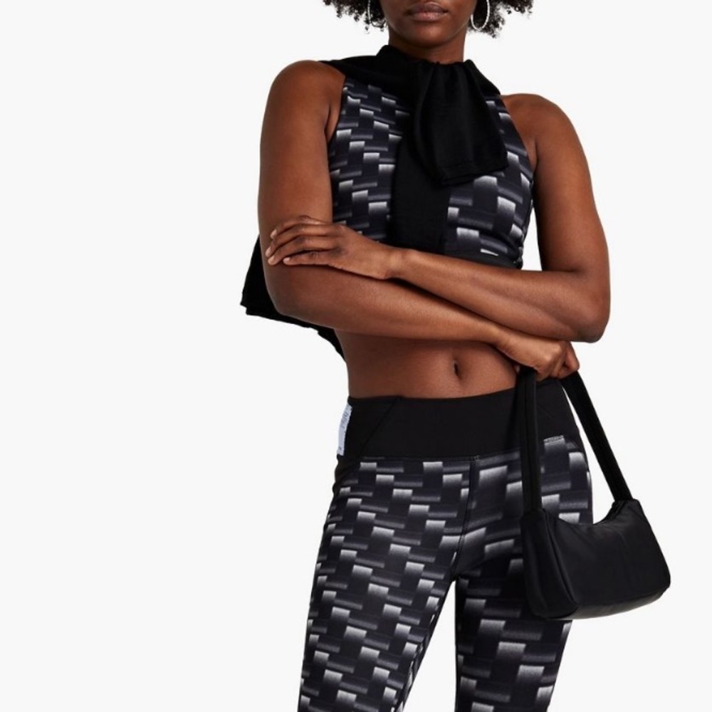 MCQ Cutout printed cotton-blend jersey bra top size S